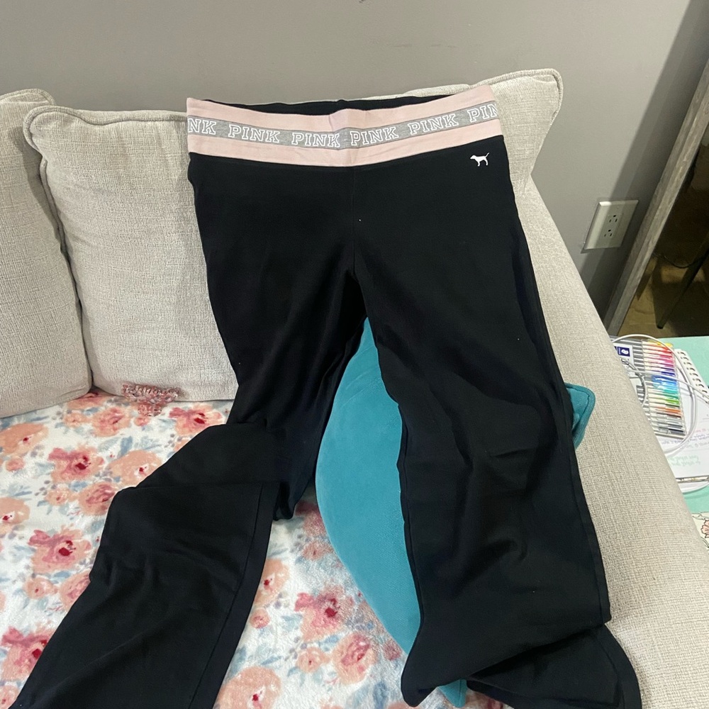 PINK Black Flare Leggings